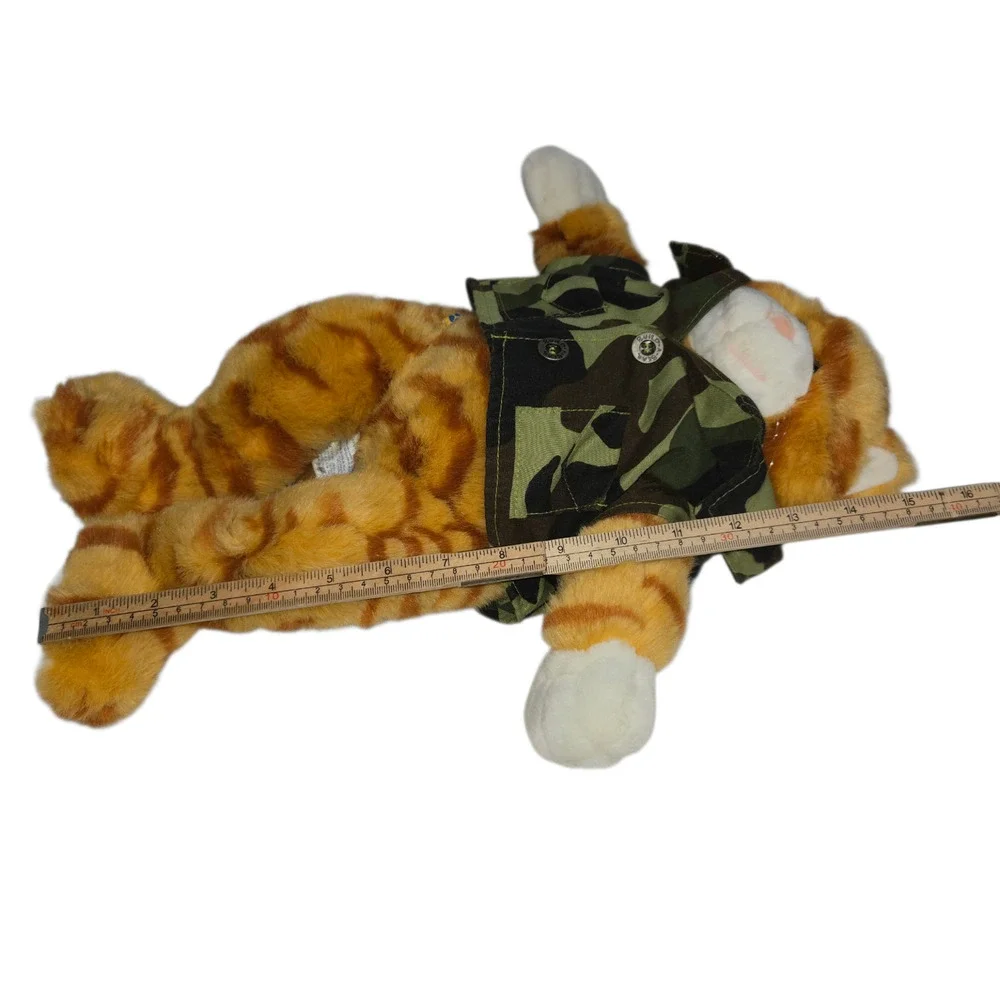 Build A Bear‎ Workshop Orange Tabby Cat Plush Camo Shirt 16 Inch